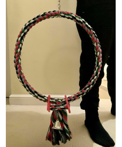 80cm Huge Coloured Rope Ring Parrot Swing, Macaw, Cockatoo Parrot Toy